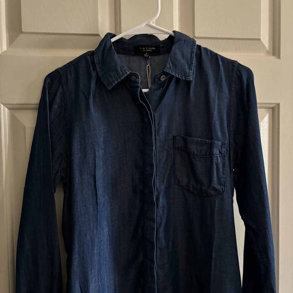 NWT Tea n Rose Denim Chambray Shirt dress